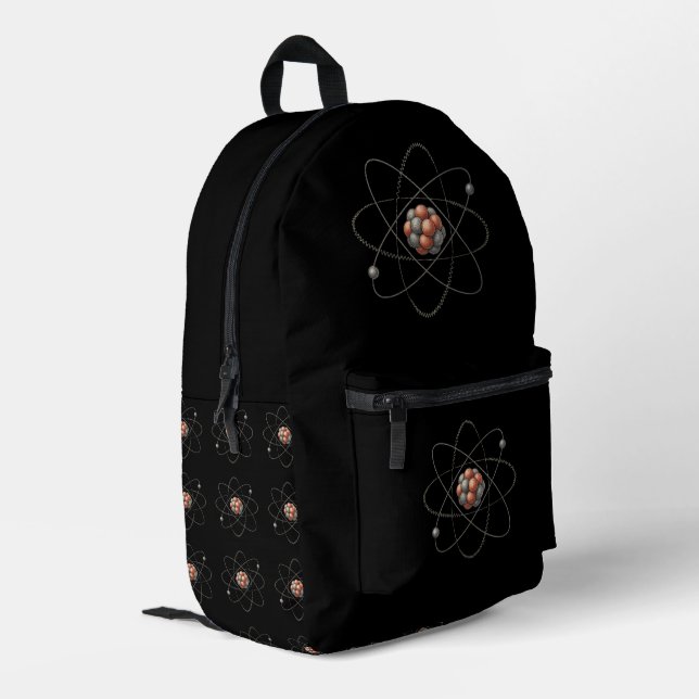 Structure of an Atom – Illustrated Model Printed Backpack (Back Corner Left)