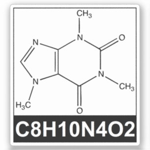 Structure of Caffeine Molecule - C8H10N4O2