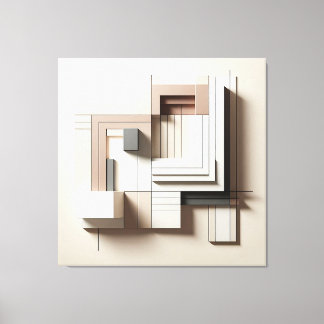 Structured Geometric Blocks Canvas Print