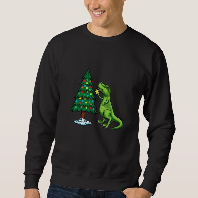 Struggle Is Real Dinosaur Christmas Tree Star Cute Sweatshirt (Front)
