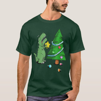 Struggle Is Real Dinosaur Christmas Tree Star Funn T-Shirt