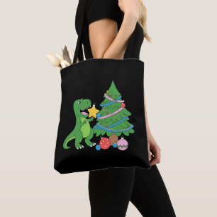 Struggle Is Real Dinosaur Christmas Tree Star Xmas Tote Bag