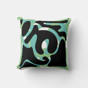 Struggle Modern Black sage light teal Cushion