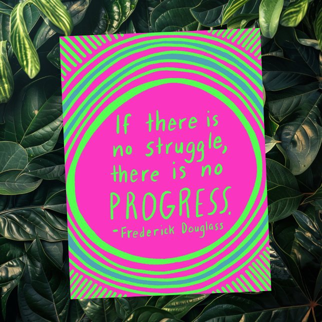 STRUGGLE PROGRESS Douglass Quote Lime Green Postcard (STRUGGLE PROGRESS Douglass Quote Lime Green Brat Kamala Harris Postcard
)