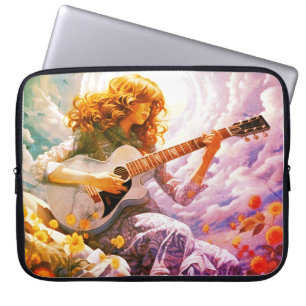 Strumming My Guitar in the Storm  Laptop Sleeve