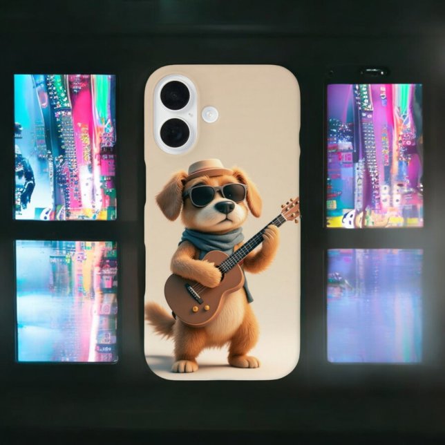 Strumming Paws: Adorable Dog Guitar Case-Mate iPhone Case (Creator Uploaded)
