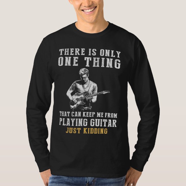 Strumming Strings and Comic Riffs - Guitar with a  T-Shirt (Front)