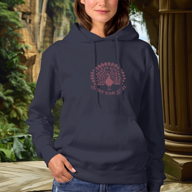 Strut Your Stuff Peacock Hoodie – Rose Gold (Creator Uploaded)