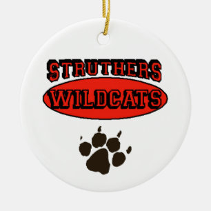 Struthers Wildcats Ceramic Ornament