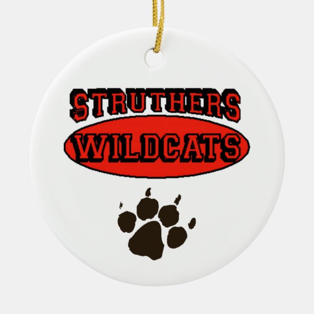 Struthers Wildcats Ceramic Ornament (Front)