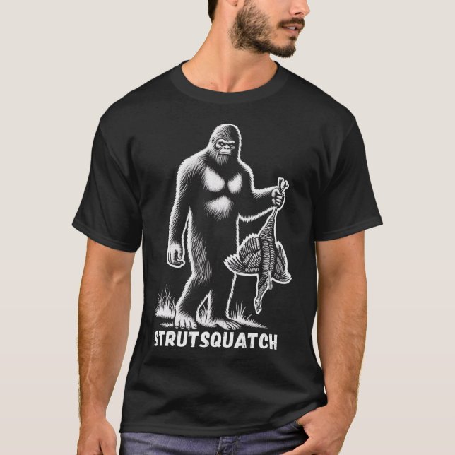 Strutsquatch Bigfoot Sasquatch Funny Youth Turkey  T-Shirt (Front)