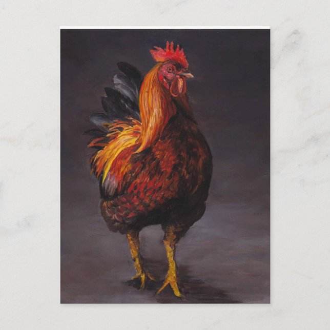 Strutting Rooster Bird Art Postcard (Front)