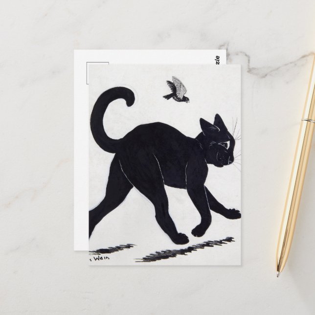 Strutting Tom Cat by Louis Wain Postcard (Front/Back In Situ)