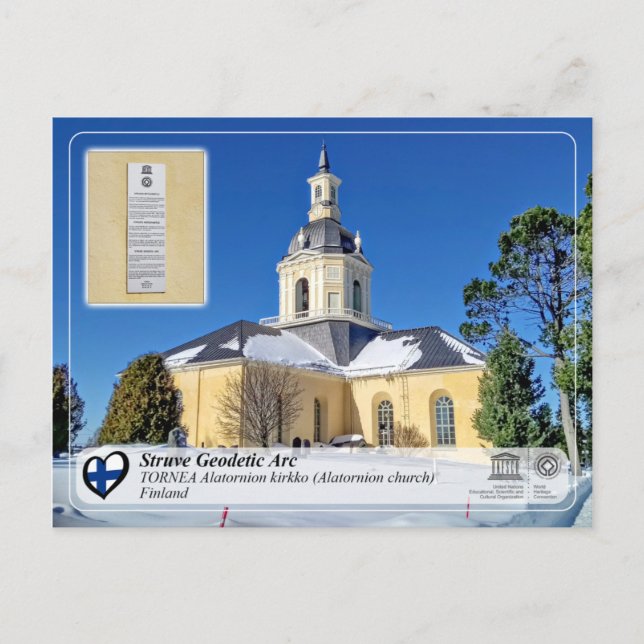 Struve Geodetic Arc - TORNEA Alatornion kirkko Postcard (Front)