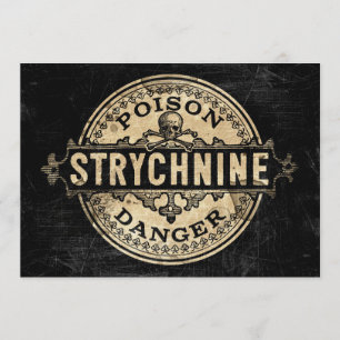 Strychnine Vintage Style Poison Label Invitation