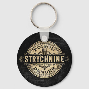 Strychnine Vintage Style Poison Label Key Ring