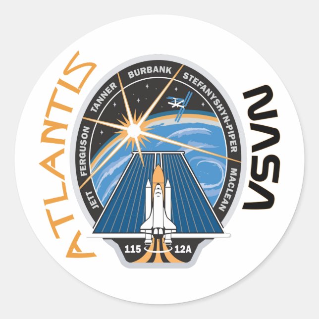 STS 115 Atlantis Classic Round Sticker (Front)