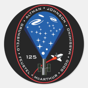 STS-125 CLASSIC ROUND STICKER