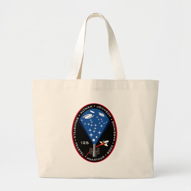 STS 125 Mission Patch Large Tote Bag (Front)
