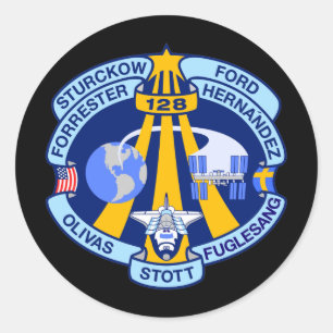 STS-128 CLASSIC ROUND STICKER