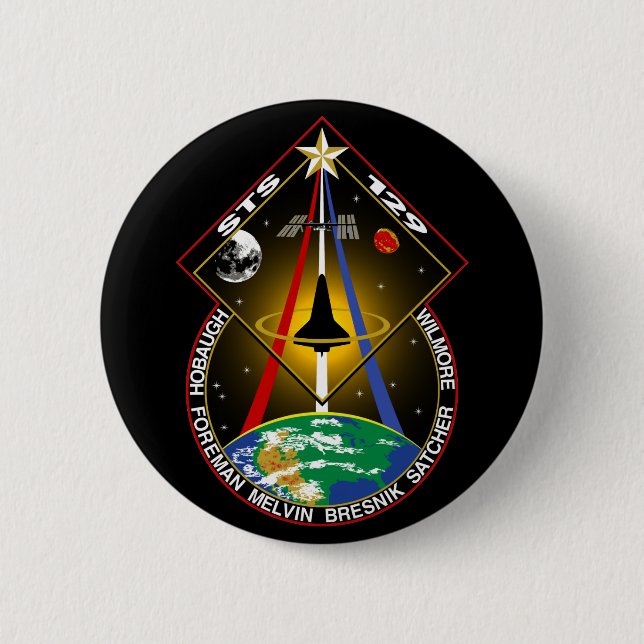 STS 129 6 CM ROUND BADGE (Front)