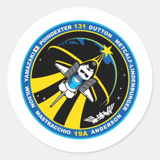 STS 131 Discovery Classic Round Sticker (Front)