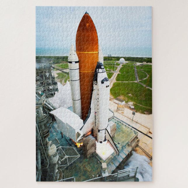 STS-135 Space Shuttle Atlantis Launch Jigsaw Puzzle (Vertical)