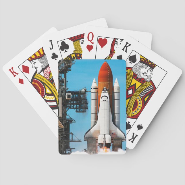 STS-135 Space Shuttle Atlantis Lifting Off Playing Cards (Back)