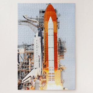 STS-135 Space Shuttle Atlantis Side Photo Launch Jigsaw Puzzle