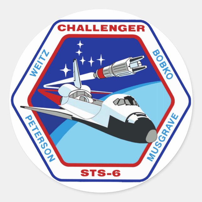 STS 6: Challenger OV-99 Classic Round Sticker (Front)