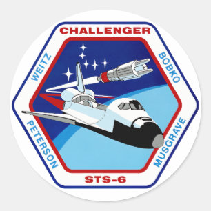 STS-6 INSIGNIA  CLASSIC ROUND STICKER