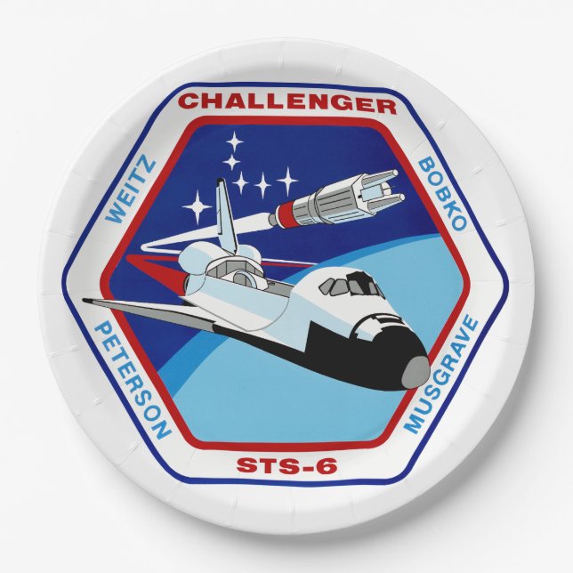 STS-6 INSIGNIA   PAPER PLATE (Front)