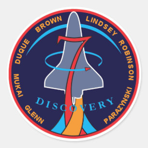 STS-95 Space Shuttle Discovery Mission Patch Logo Classic Round Sticker