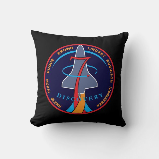 STS-95 Space Shuttle Discovery Mission Patch Logo Cushion (Front)