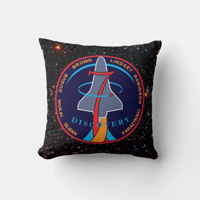 STS-95 Space Shuttle Discovery Mission Patch Logo Cushion (Front)