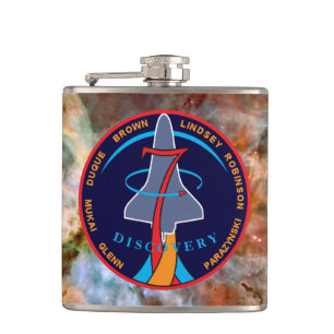 STS-95 Space Shuttle Discovery Mission Patch Logo Hip Flask