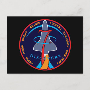 STS-95 Space Shuttle Discovery Mission Patch Postcard