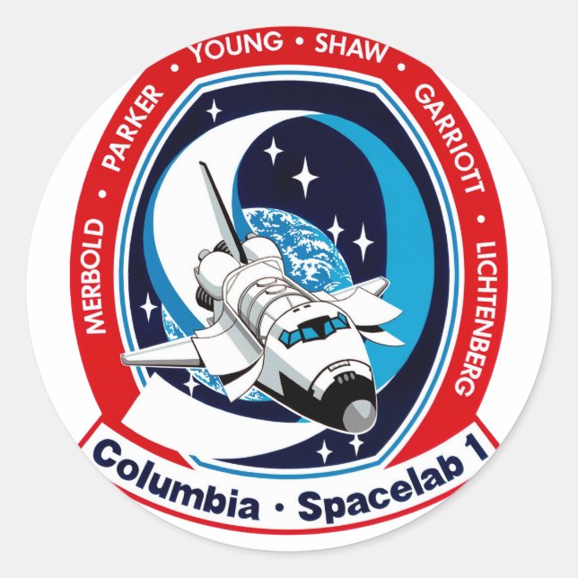 STS 9 Columbia: SKYLAB Classic Round Sticker (Front)