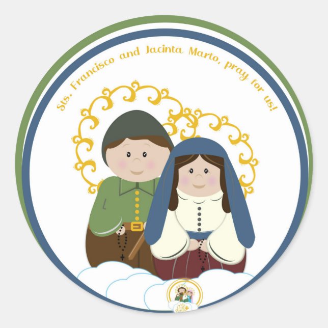 Sts. Francisco & Jacinta Marto Classic Round Sticker (Front)