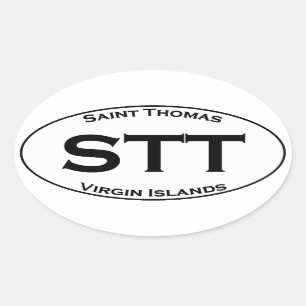 STT - Saint Thomas Virgin Islands Euro Style Oval Sticker