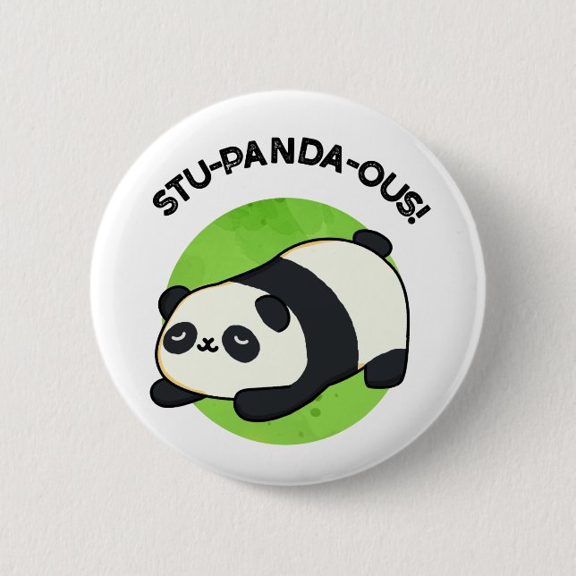Stu-panda-ous Funny Panda Pun  6 Cm Round Badge (Front)