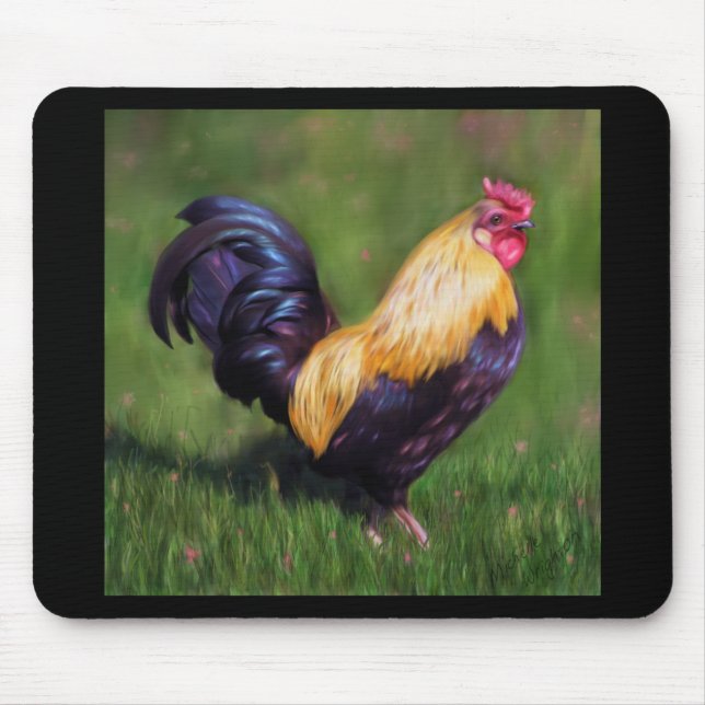 (Stuart Bantam Rooster Mouse Pad (Front)