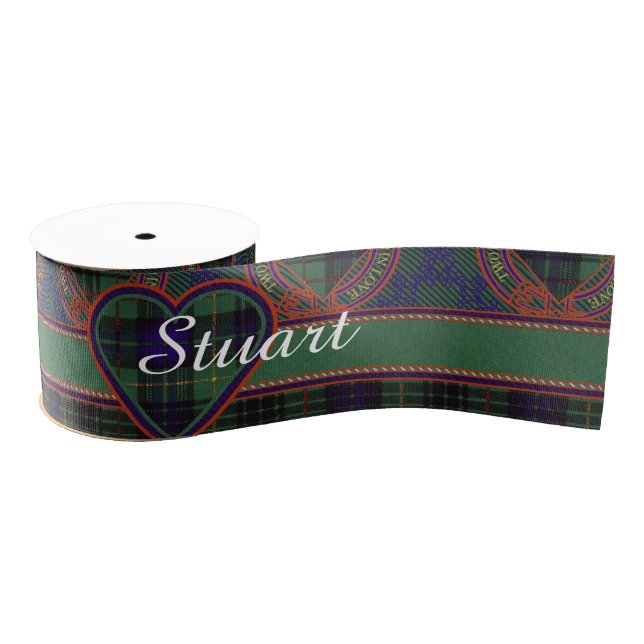 Stuart clan Plaid Scottish kilt tartan Grosgrain Ribbon (Spool)