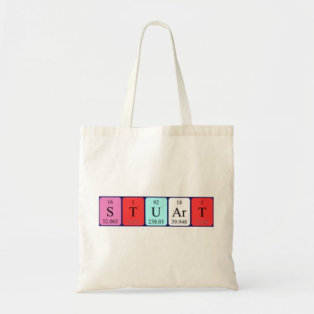 Stuart periodic table name tote bag (Front)