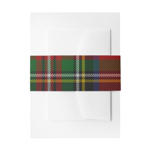 Stuart Plaid Tartan Christmas Invitation Belly Band