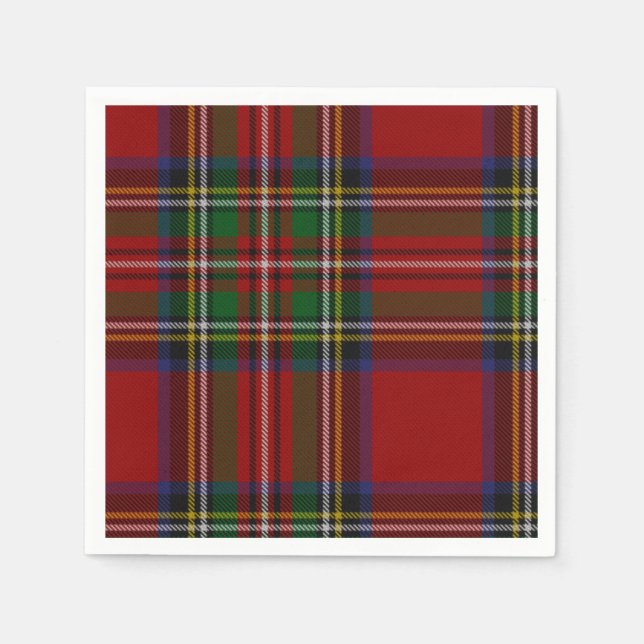 Stuart Plaid Tartan Christmas Napkin (Front)