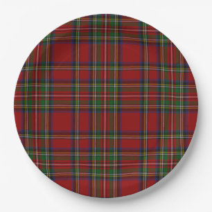 Stuart Plaid Tartan Christmas Paper Plate