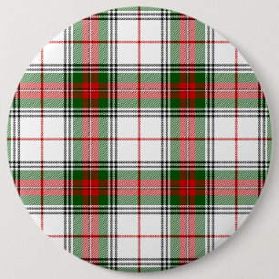 Stuart / Stewart tartan white red green plaid 6 Cm Round Badge