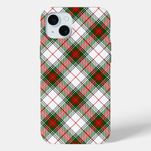 Stuart / Stewart tartan white red green plaid iPhone 15 Mini Case
