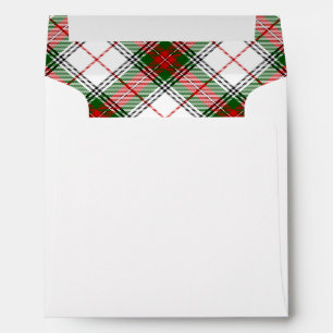 Stuart / Stewart tartan white red green plaid Envelope
